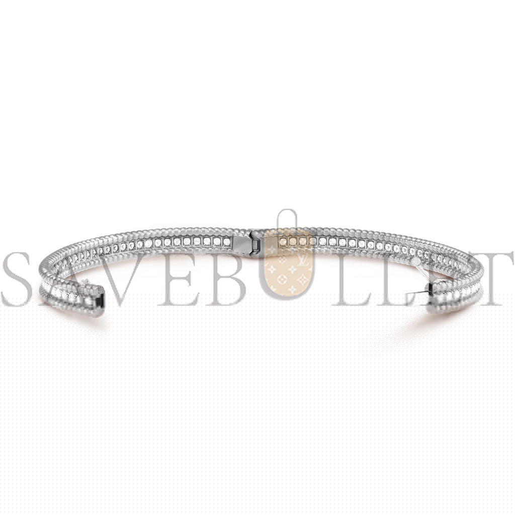 v*n cl*f arpels perlÉe Di*m*nds bracelet, 1 row, medium model - white gold, Di*m*nd  vcarp27j00